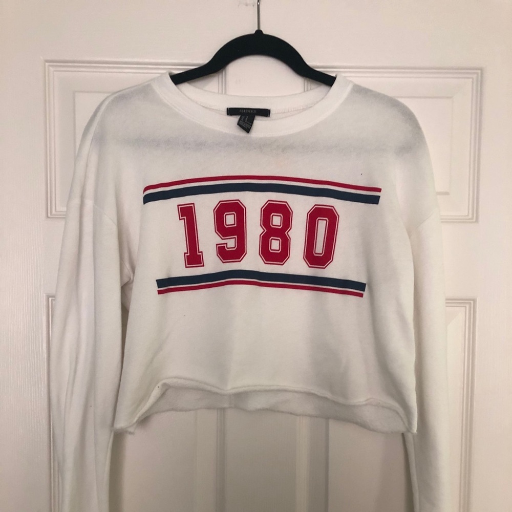 Forever 21 Cropped 1980 Long Sleeve Shirt